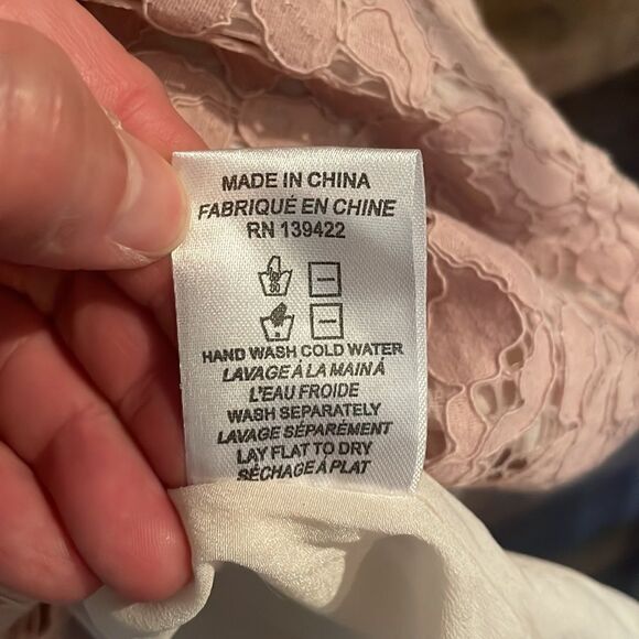 Tobi Blush Lace Overlay Sleeveless Plunging Neckline Mini Dress, NWT - Picture 8 of 11